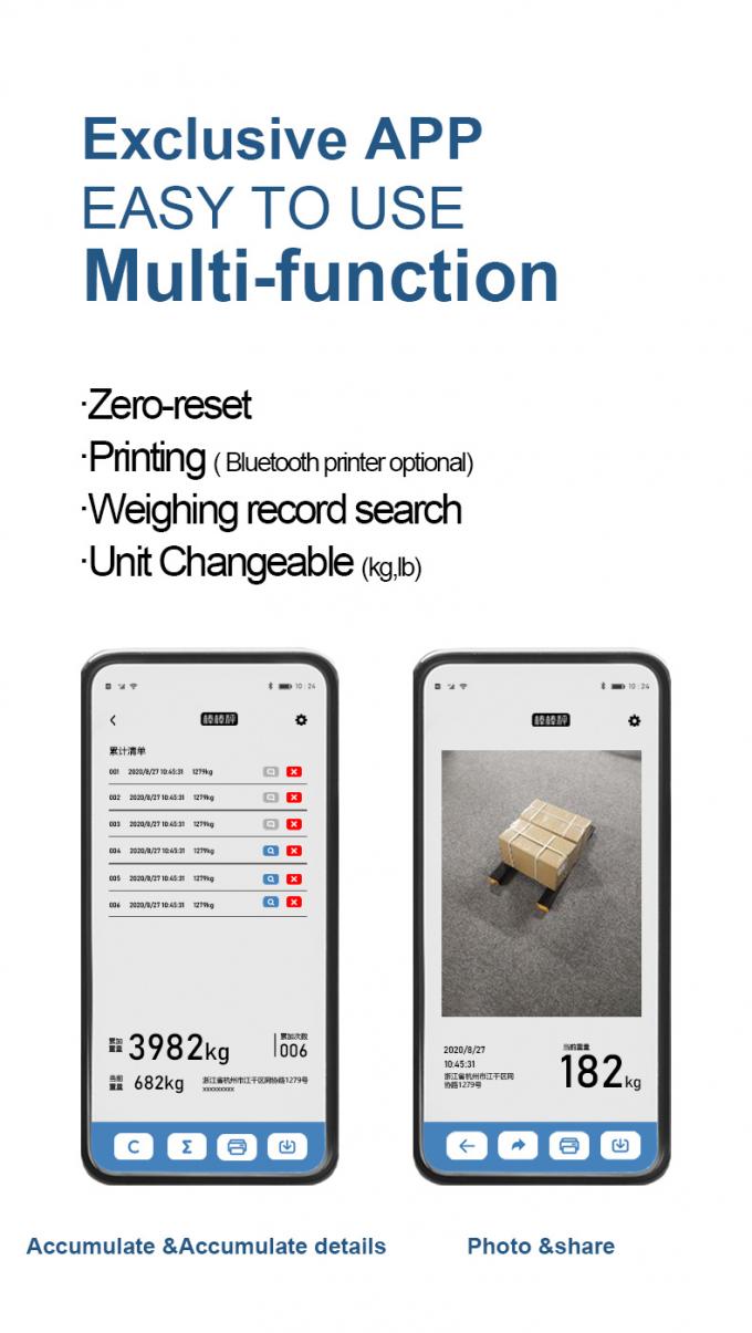 Akıllı Çizgi Ölçeği Pallet Beam Ölçeği 1500kg Bluetooth Dijital 5