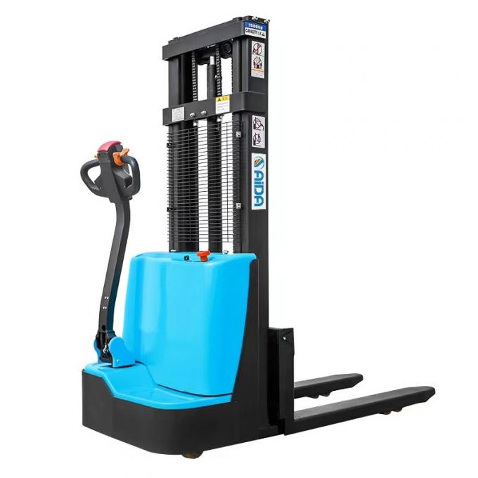 Yürüyüşçü Elektrikli Palet Yükleme Kamyonu 1500kg ayakta platform 0