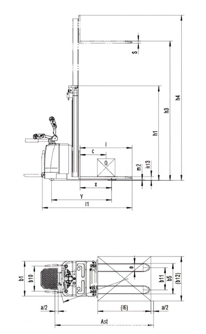 ISO Sertifikalı Tam Elektrikli Yükleme Forklift 1000kg Kapasite 6