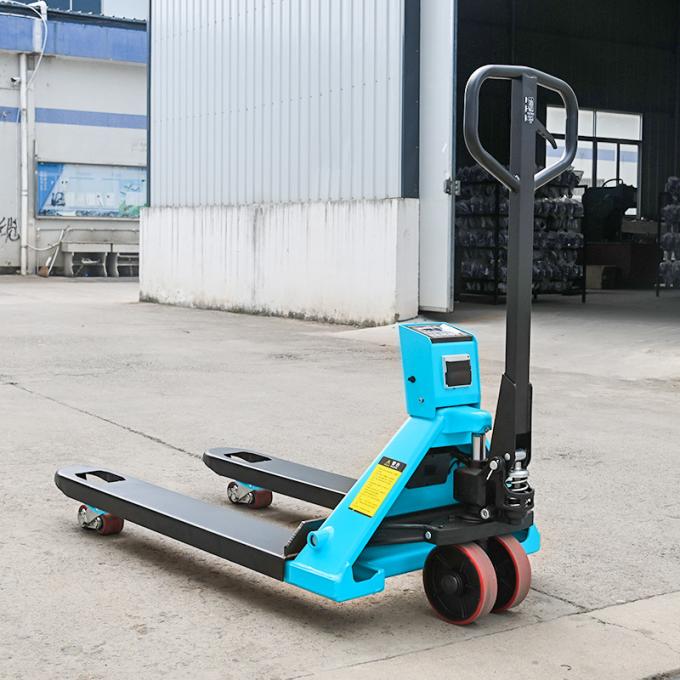 Mavi El İşletilen Palet Kamyonu 2500kg, Printerli El Palet Jack 1