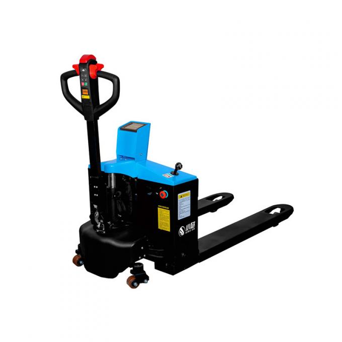 CE Sertifikalı Hidrolik Li Ion Palet Kamyonu 750W Ağırlık Ölçeği ile Sürücü Motoru 0