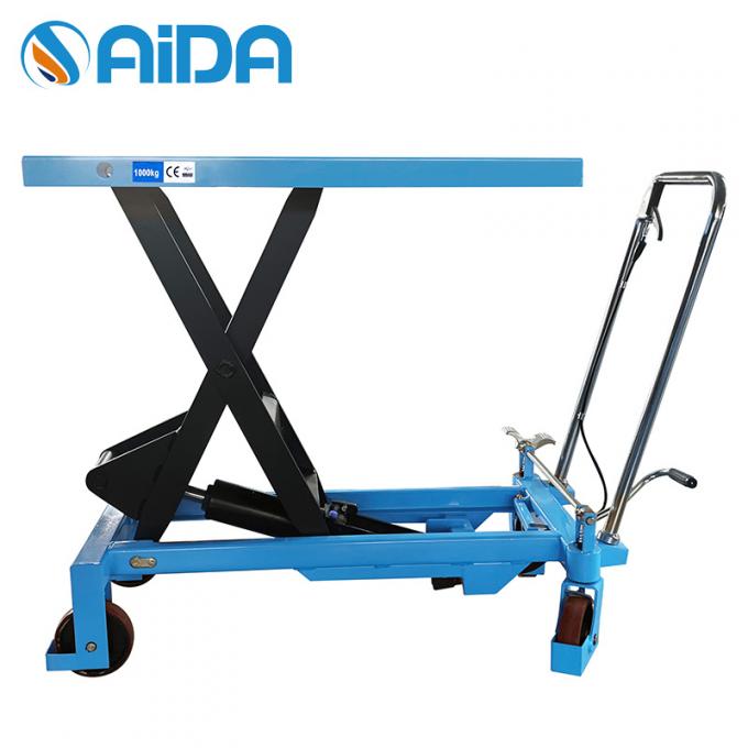 OEM Tek Düzenlenebilir Makaslı Asansör Masası, Küçük Hidrolik Asansör Platformu 1000kg Hidrolik makaslı asansör arabası 1