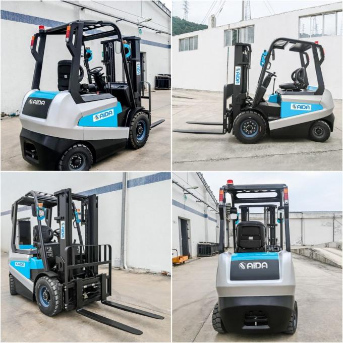 Lityum İyon Mini Elektrikli Güçlü Forklift 3000mm Asansör Yükseklik Oturuş Elektrikli Forklift 2